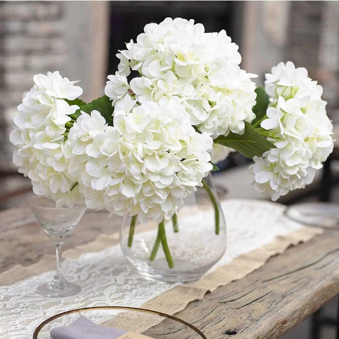 Cheap artificial flowers silk hydrangea bride bouquet wedding home decoration New Year's accessories for the arrangement of pot plants