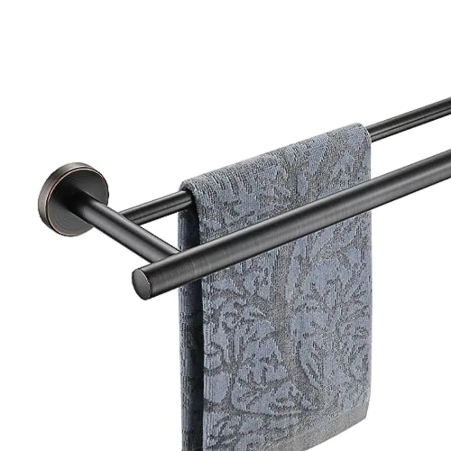 Portasciugamani Doppio da Bagno, 4 Barre in Acciaio Inox Spessore 0,8mm, Porta Asciugamani da Parete, Lunghezza Utilizzabile, TB100L