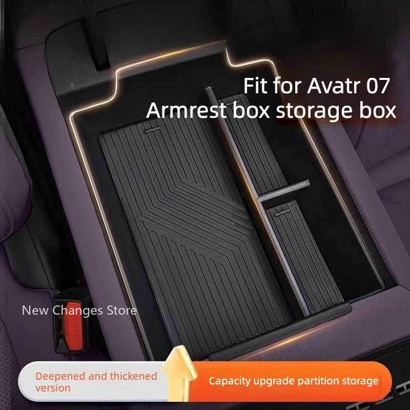 Per Avatr 07 2024-2026: Accessori di Modifica e Aggiornamento per Auto - Coperchio Organizzatore Vano Portaoggetti Bracciolo Console Centrale