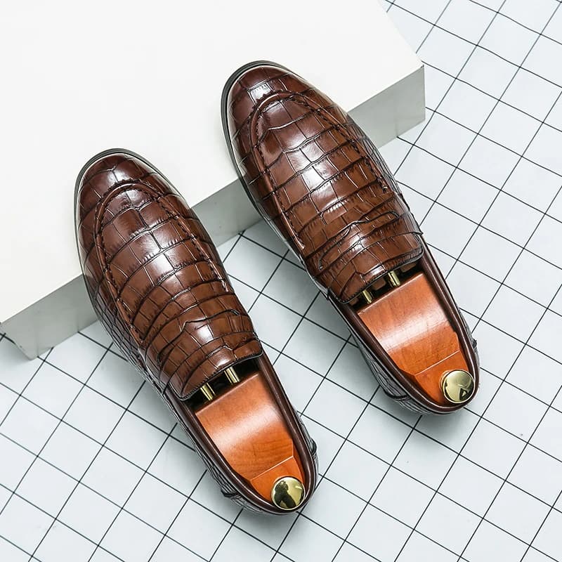Mocassini Classici di Lusso da Uomo, Scarpe Eleganti in Pelle da Matrimonio, Slip-On da Guida, Mocassini Casual con Tacco Basso, Scarpe da Ufficio