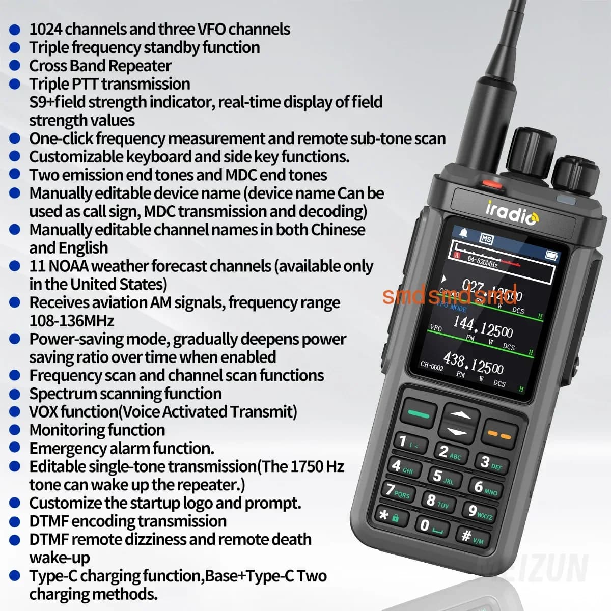 Ricetrasmettitore UV-98 PLUS con Banda Aerea, Ripetitore Cross-Band, Schermo Grande da 2.4\", USB, LSB, CW, CB, SW, MW, LW, SSB, Radio Multibanda HF per Radioamatori