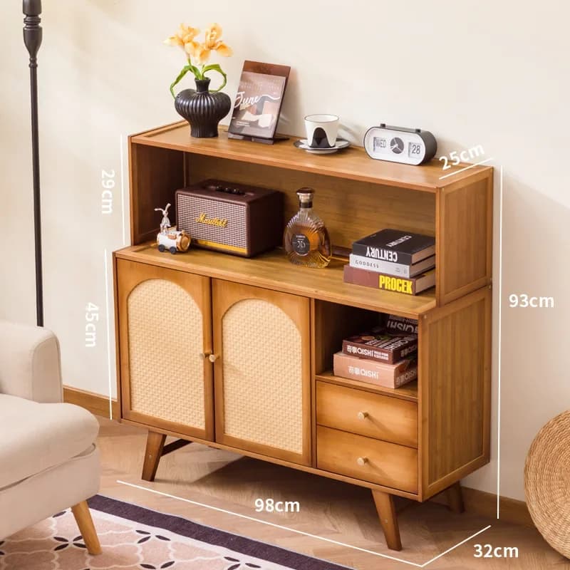 Stable Solid wood wine cabinet, living room, household dining side locker, wall storage, tea cabinet