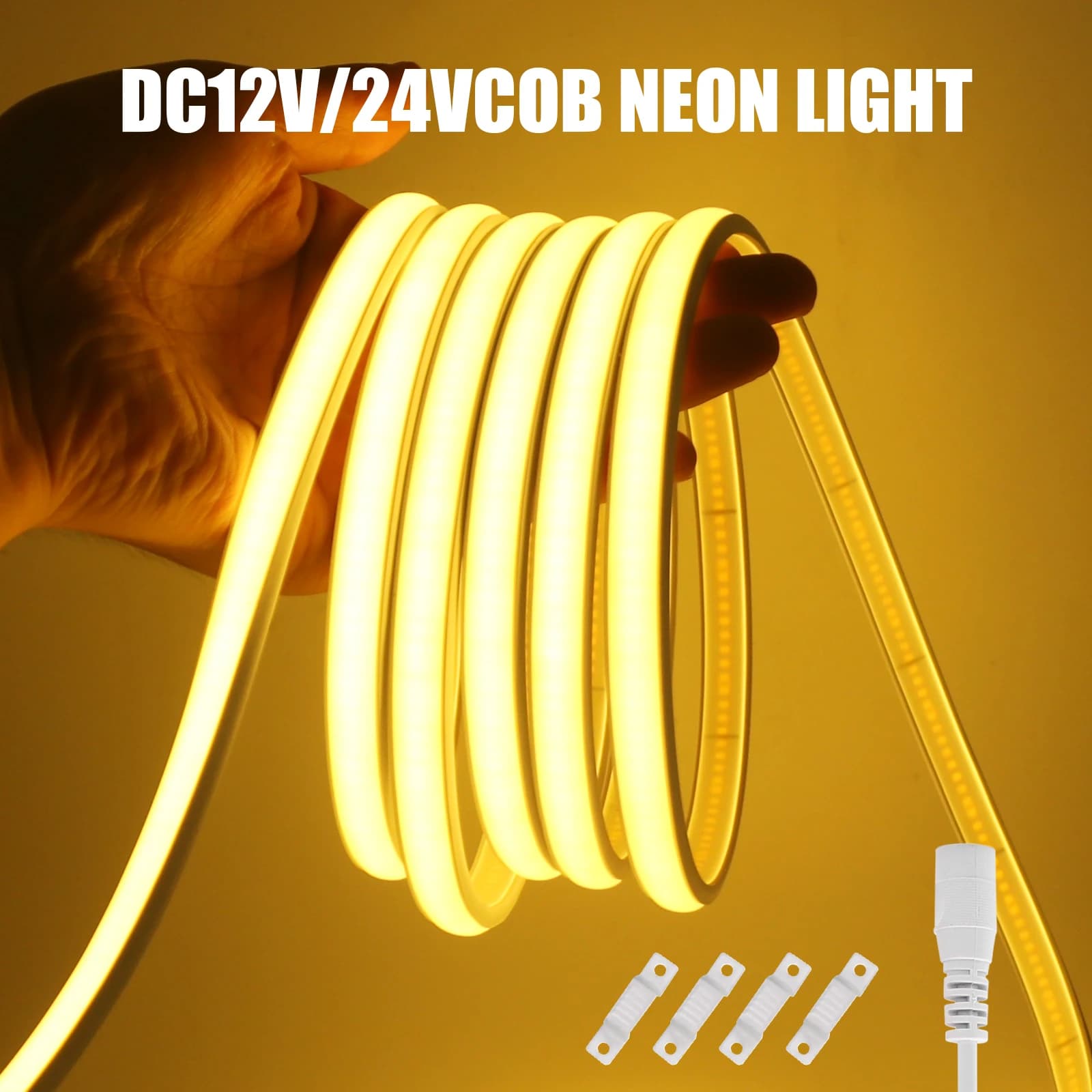 12V 24V COB LED Strip Light Flexible Waterproof LED Neon Light 320LED High Density Linear Light COB LED Lights 0.5-20M