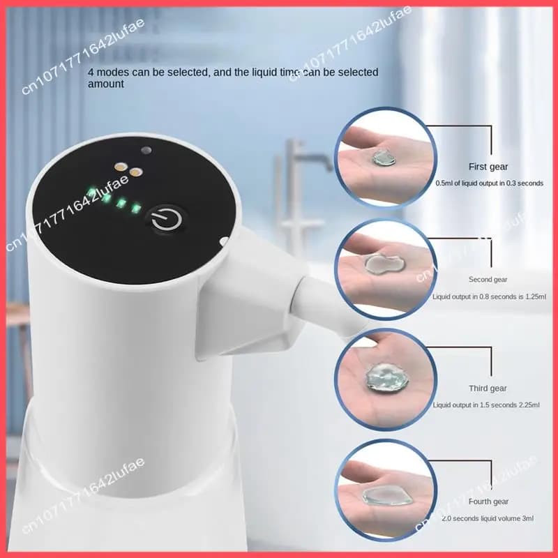 B52C Dispenser di sapone senza contatto Pompa elettrica ricaricabile per sapone liquido Ingranaggio regolabile Design impermeabile e a tenuta stagna