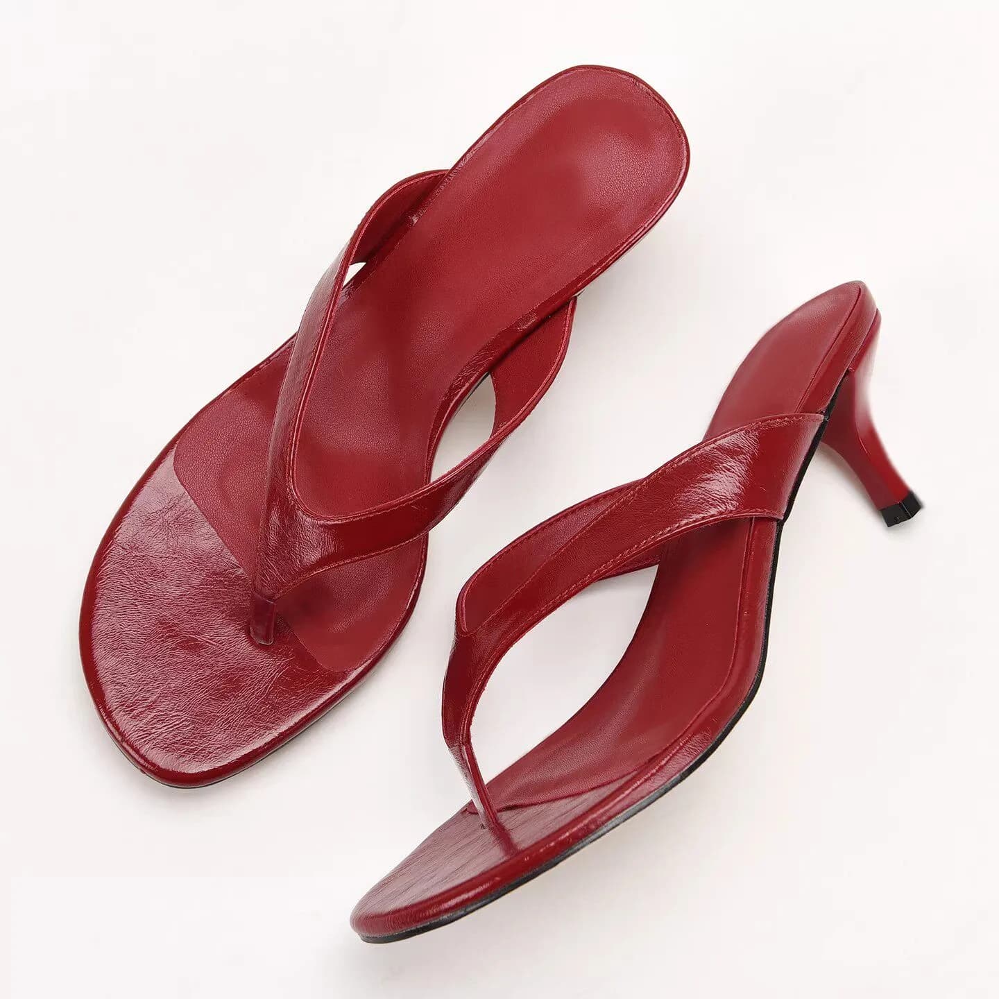 Women's Thong Sandals Flip-flops with High Heels, Thin Heels, Casual Versatile Style, Suitable for Wearing Out