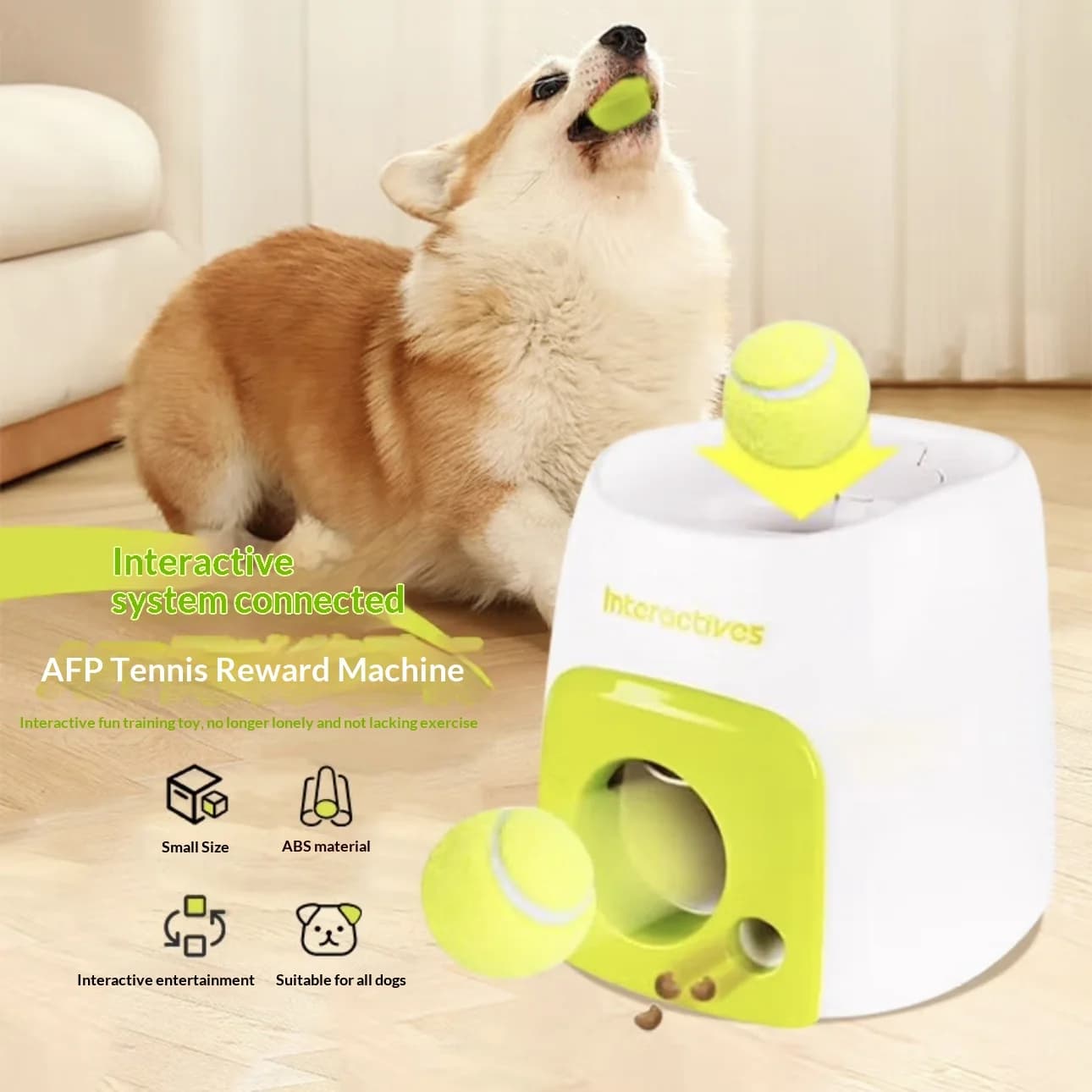 Lanciatore di Palline da Tennis per Cani, Dispenser di Snack Interattivo e Macchina per il Gioco di Porta e Rientra, Lanciatore Automatico per l'Addestramento degli Animali Domestici