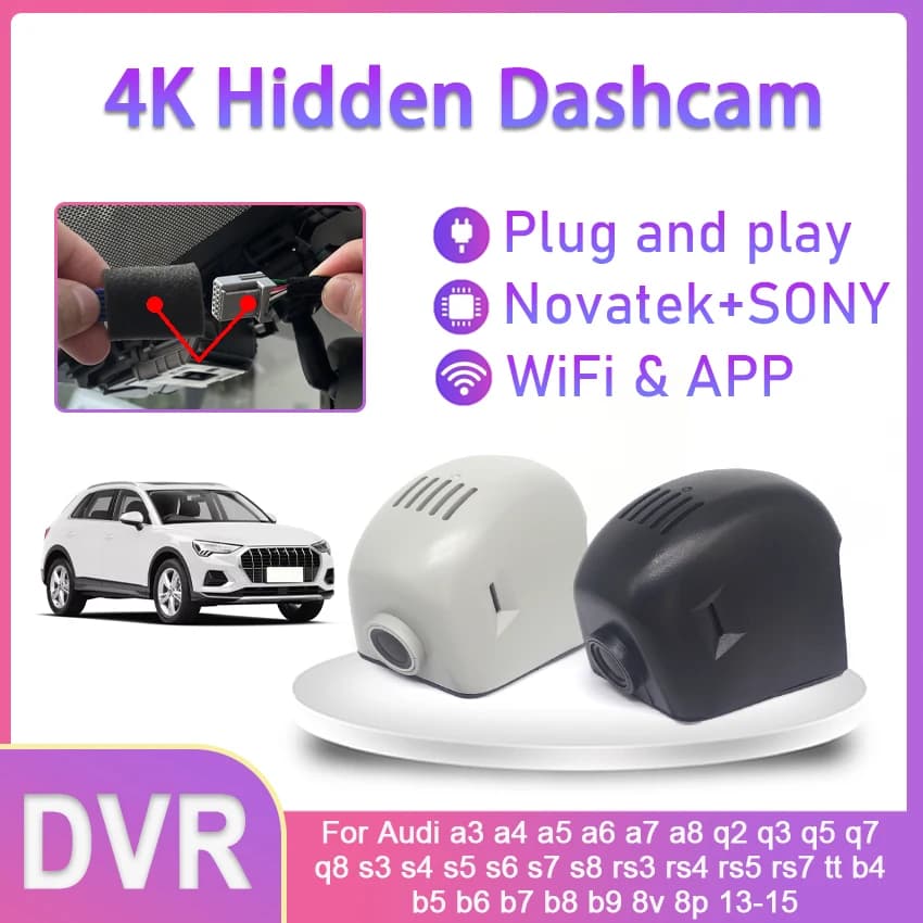 Car DVR 4K Dash Cam For Audi a3 a4 a5 a6 a7 a8 q2 q3 q5 q7 q8 s3 s4 s5 s6 s7 s8 rs3 rs4 rs5 rs7 tt b4 b5 b6 b7 b8 b9 8v 8p 13-15