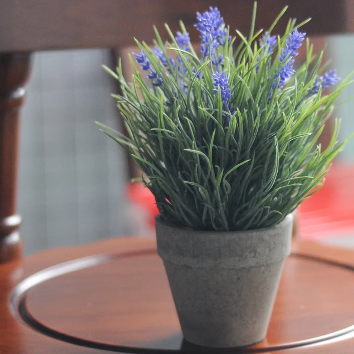 Artificial Lavender Potted Plant Realistic Silk Lavender in Pot for Home Office Decor Windowsill Coffee Table Relaxation Eye