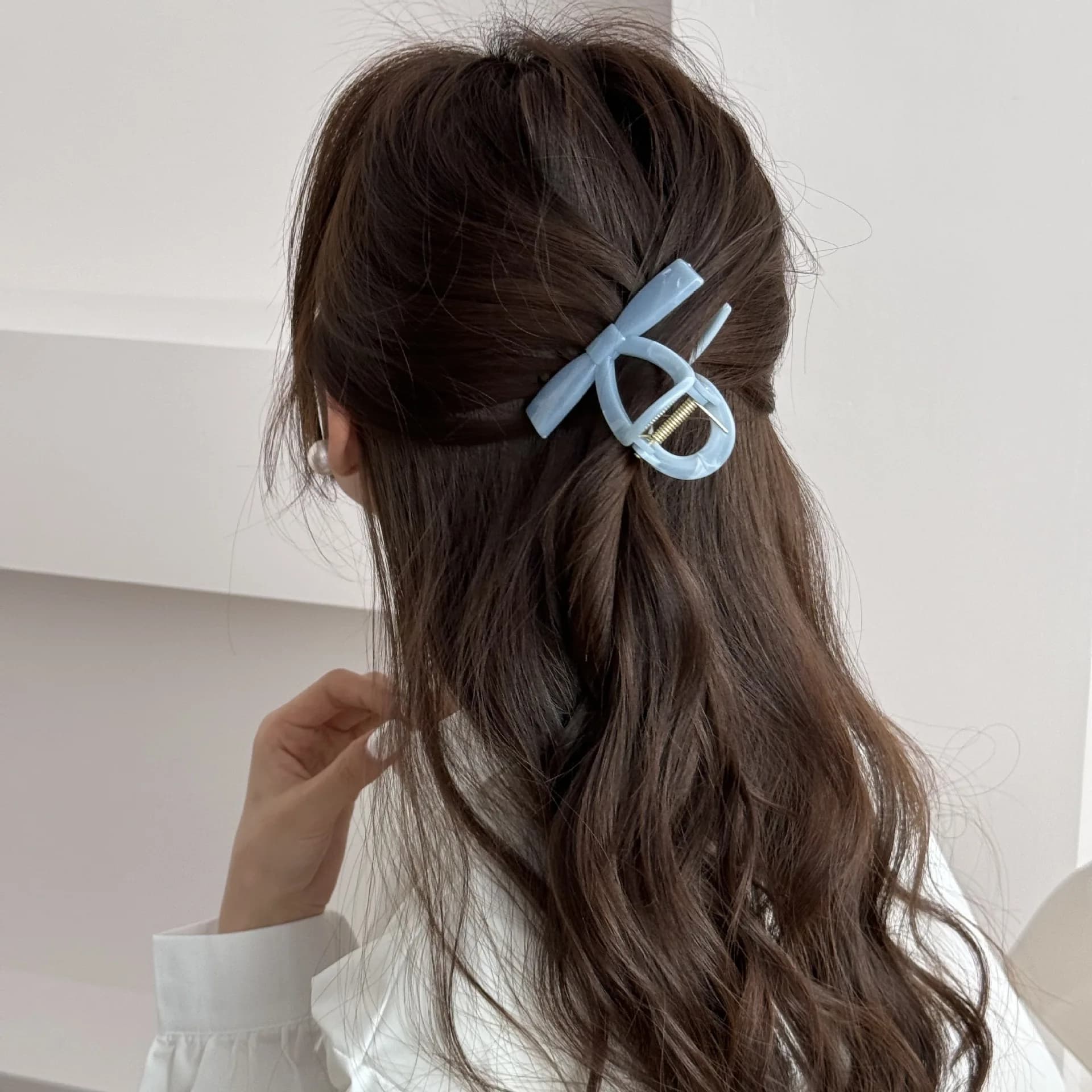 Korean hair clips in the shape of crab with Hawaiian flower, female fashion, plastic, hair claw, hair clips for girls, beach hair accessories