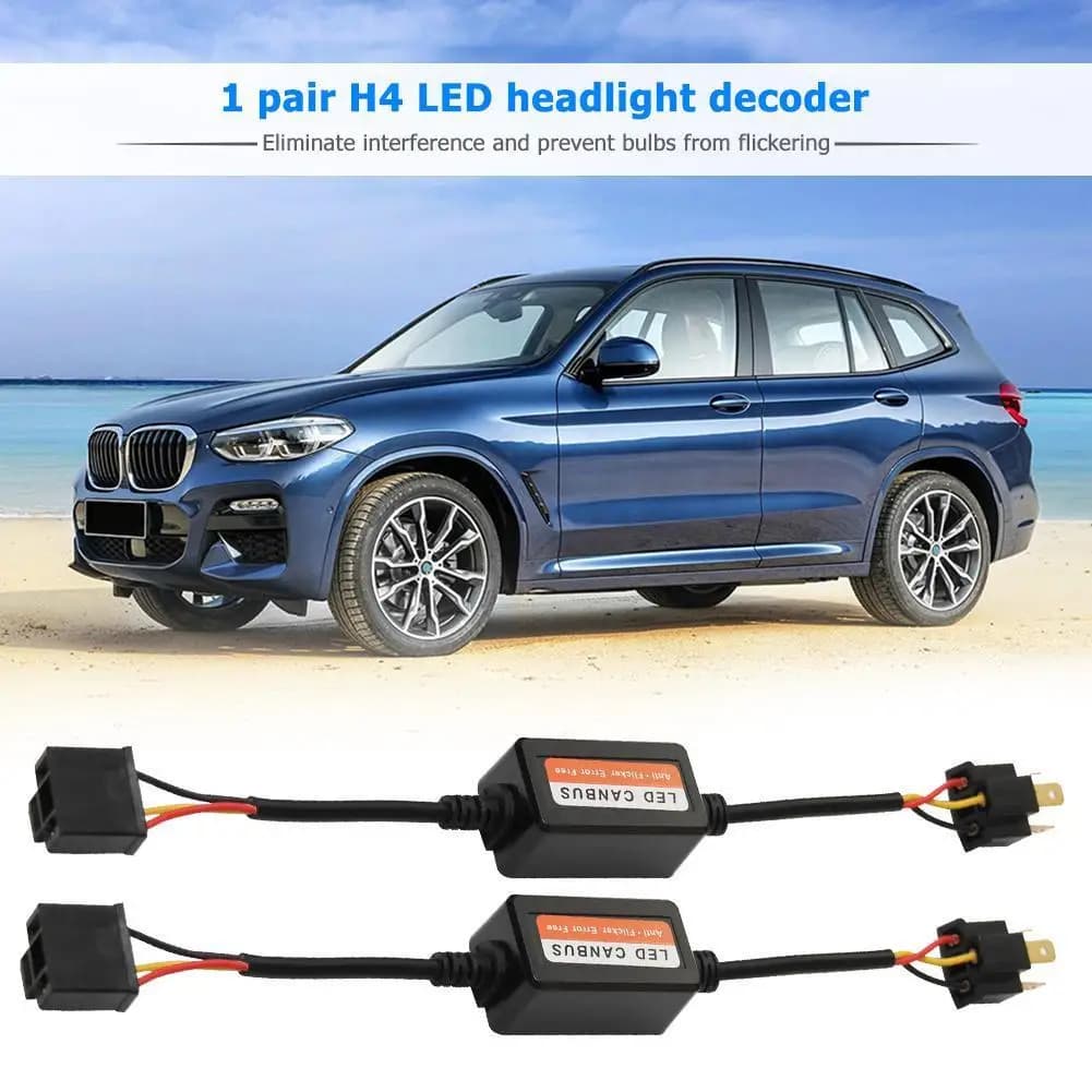 Lampadine per fari a LED H4 ad alte prestazioni con decodificatori resistori anti-sfarfallio senza errori per applicazioni 12V 35W