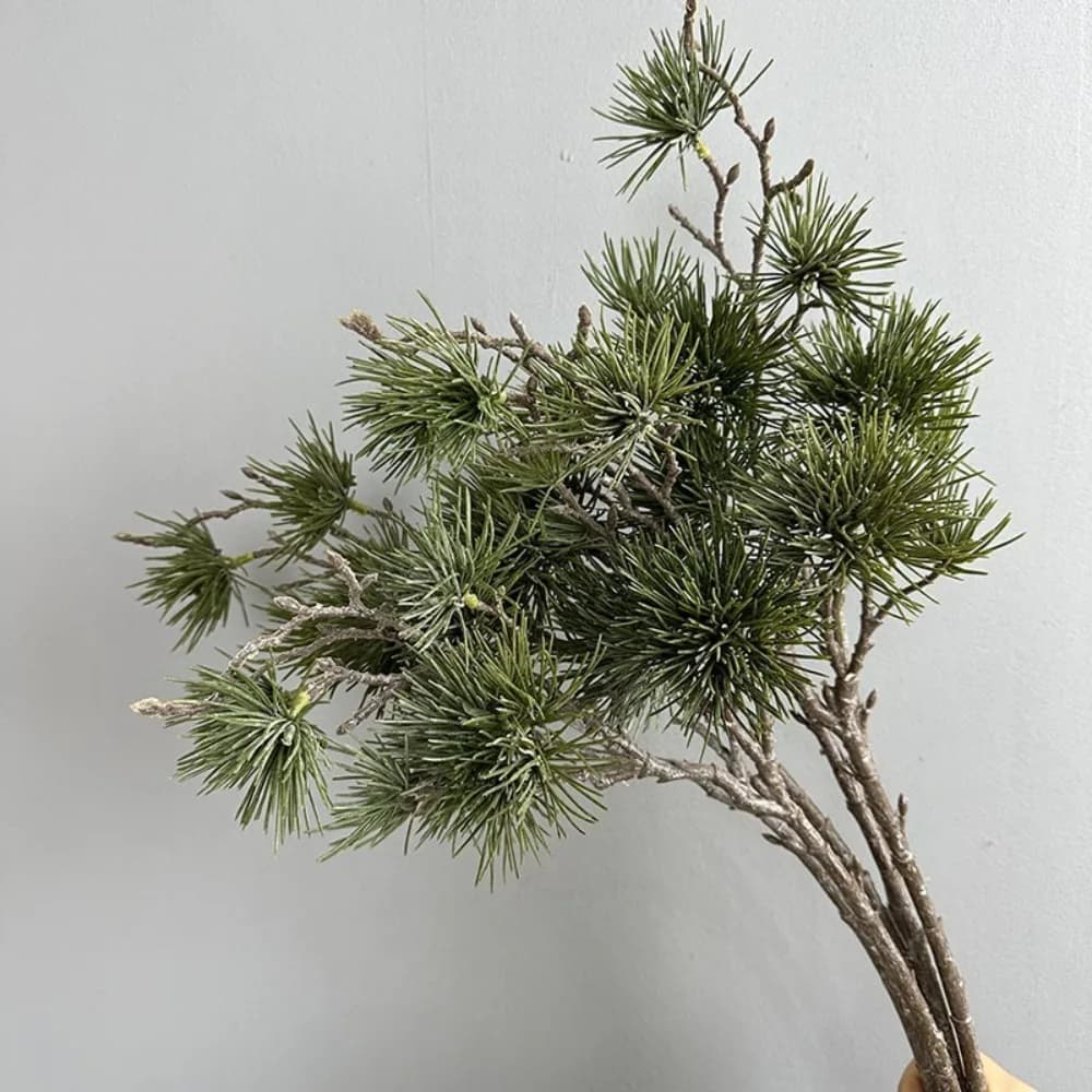 Photography Props Green Artificial Pine Branch Luxury Realistic Pine Trees Plants Plastic Elegant Fake Plants Living Room Decor