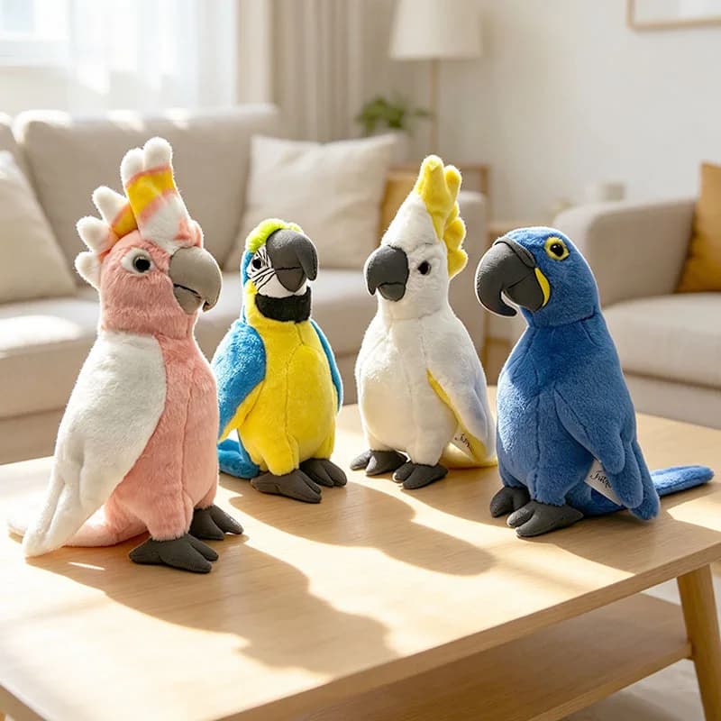22cm Plush Toy Simulation Zoo Cute Parrot Doll Plush Toys Sofa Pillow Parrot Animal Stuffed Doll Toy Children's Birthday Gifts