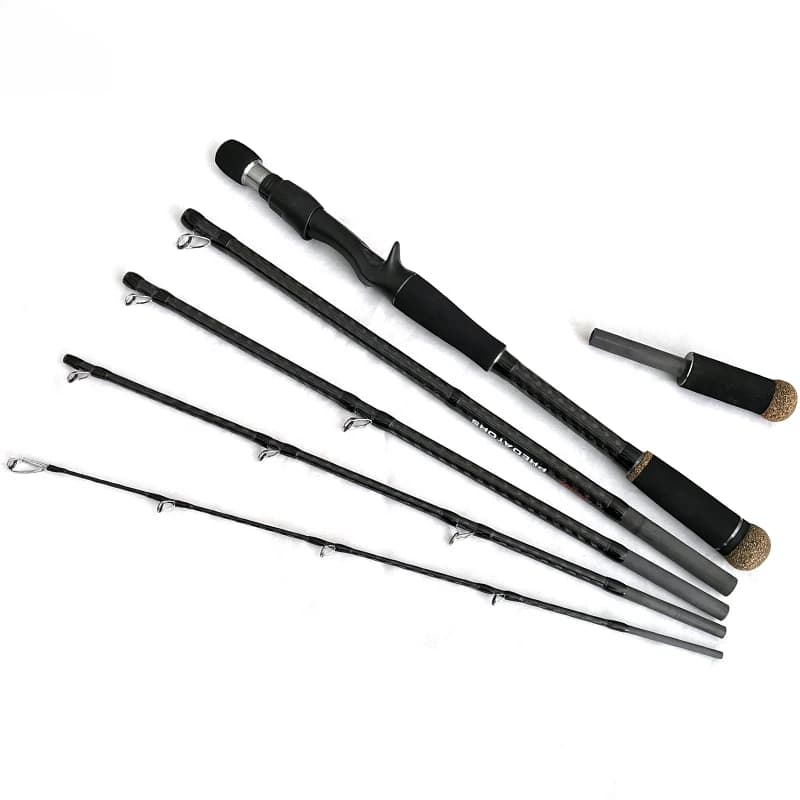 TAKEDO TN92 PT65CXH-6 Canne da surf da 1,95 M 6 sezioni Canne da pesca da viaggio Canna da pesca in fibra di carbonio per carpa Lunghezza regolabile