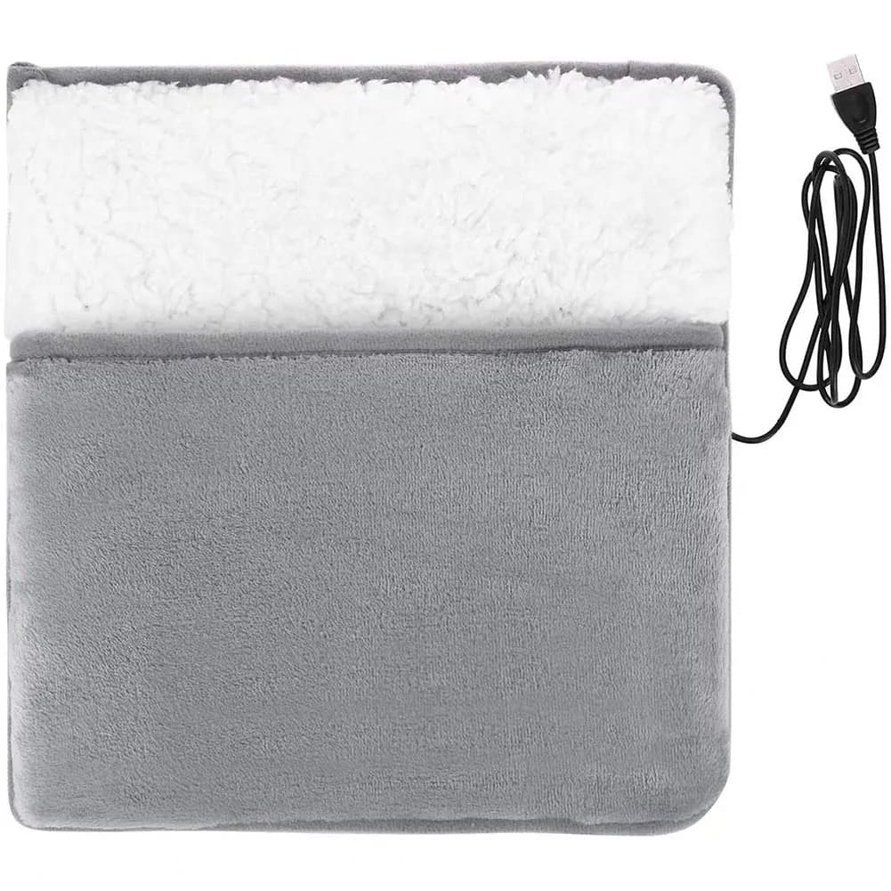 Scaldapiedi USB per Casa e Ufficio, Tappetino Termico Morbido in Peluche, Pantofole Riscaldanti per Camera da Letto
