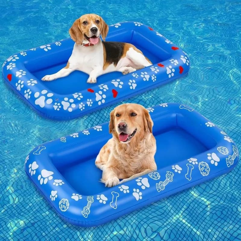 Giocattolo per cani in PVC ecologico, gommone gonfiabile blu pieghevole per animali domestici, accessori per animali domestici