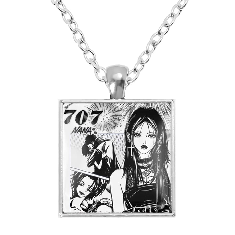 Anime giapponesi moda NANA Manga Osaki collana quadrata in vetro figura gioielli fan borsa ciondolo regali per ragazze