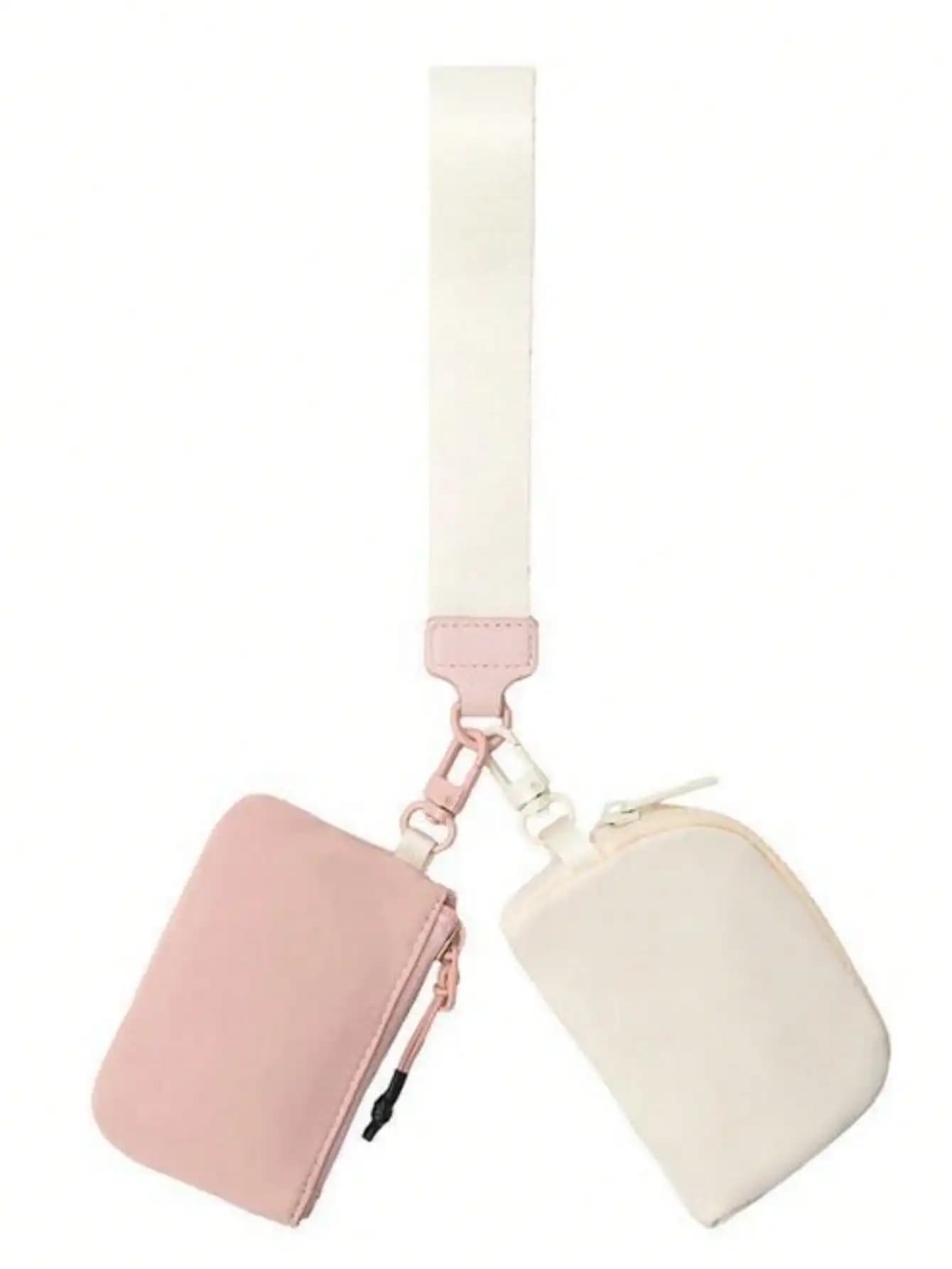 Portafoglio semplice da donna in stile LuLu, pochette da polso in nylon impermeabile, multifunzionale per chiavi, carte e contanti, portachiavi alla moda, staccabile e porta carte, adatto per uso sportivo e quotidiano, mini portafoglio da donna, portamonete, portachiavi, portamonete.
