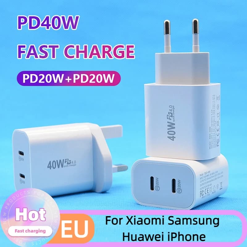 Caricabatterie rapido originale di tipo C da 40 W per iPhone 16 15 14 13 Pro Max Plus per Xiaomi Samsung Huawei Cavo di ricarica Accessori per telefoni