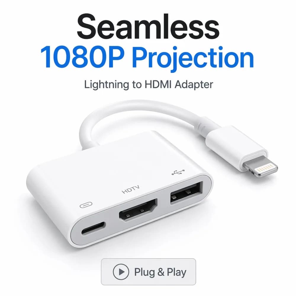 Lightning HDMI Digital AV Cable 1080P Audio Sync Screen Cast Converter for Apple iPhone iPad to HDTV Monitor