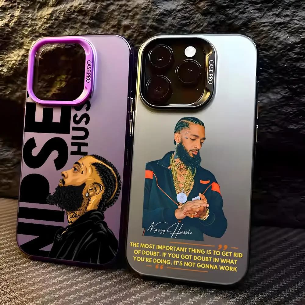 Custodia per telefono N-Nipsey H-Hussle Rapper per iPhone 17 16 15 14 13 12 11 Pro Max, design opaco laser Aurora