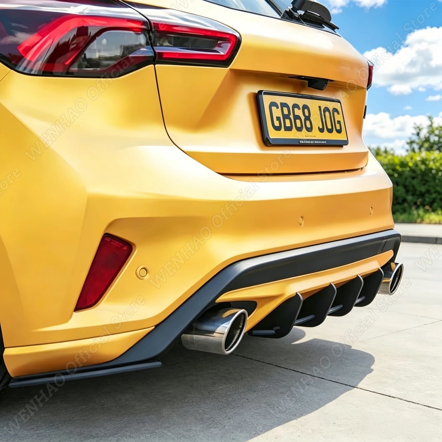 Diffusore Posteriore Nero Lucido per Ford Focus ST MK4 2018-2021, Spoiler in ABS, Kit di Tuning per Carrozzeria Auto