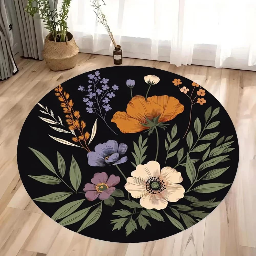 Round carpet – Foldable soft carpet washable in washing machine for living room, bedroom or wardrobe