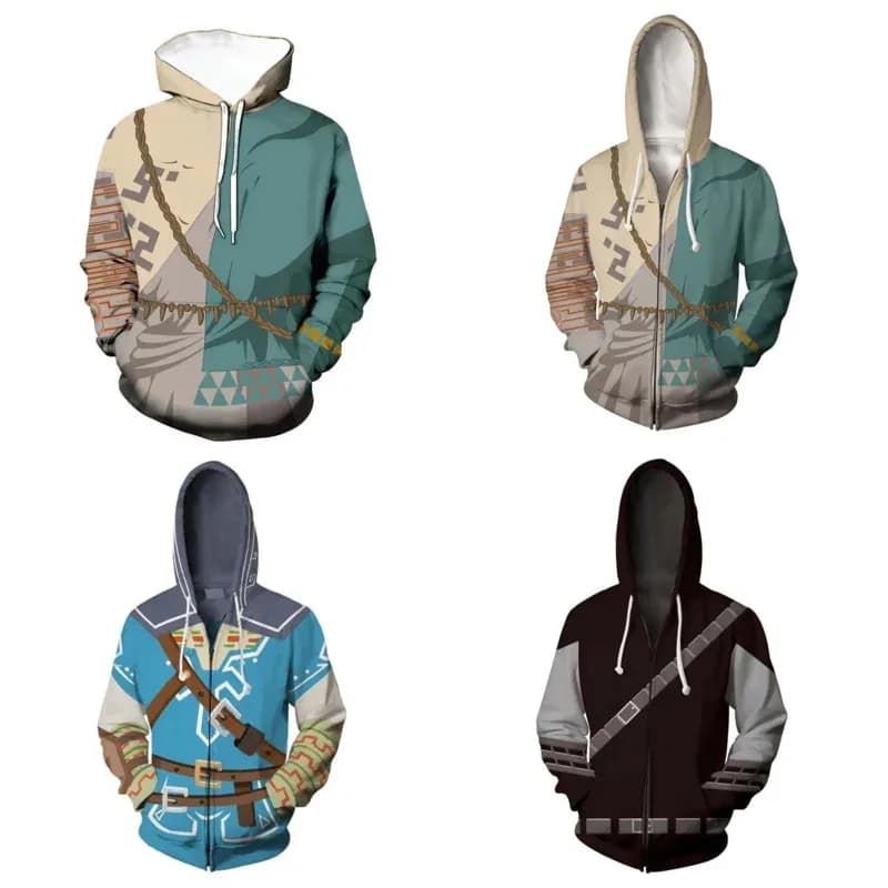♥ Nuova Felpa con Cappuccio 2026 per Uomo, Costume del Gioco The Legend of Zelda: Tears of the Kingdom, Abbigliamento per Halloween e Feste in Maschera ♥ ♥ ★