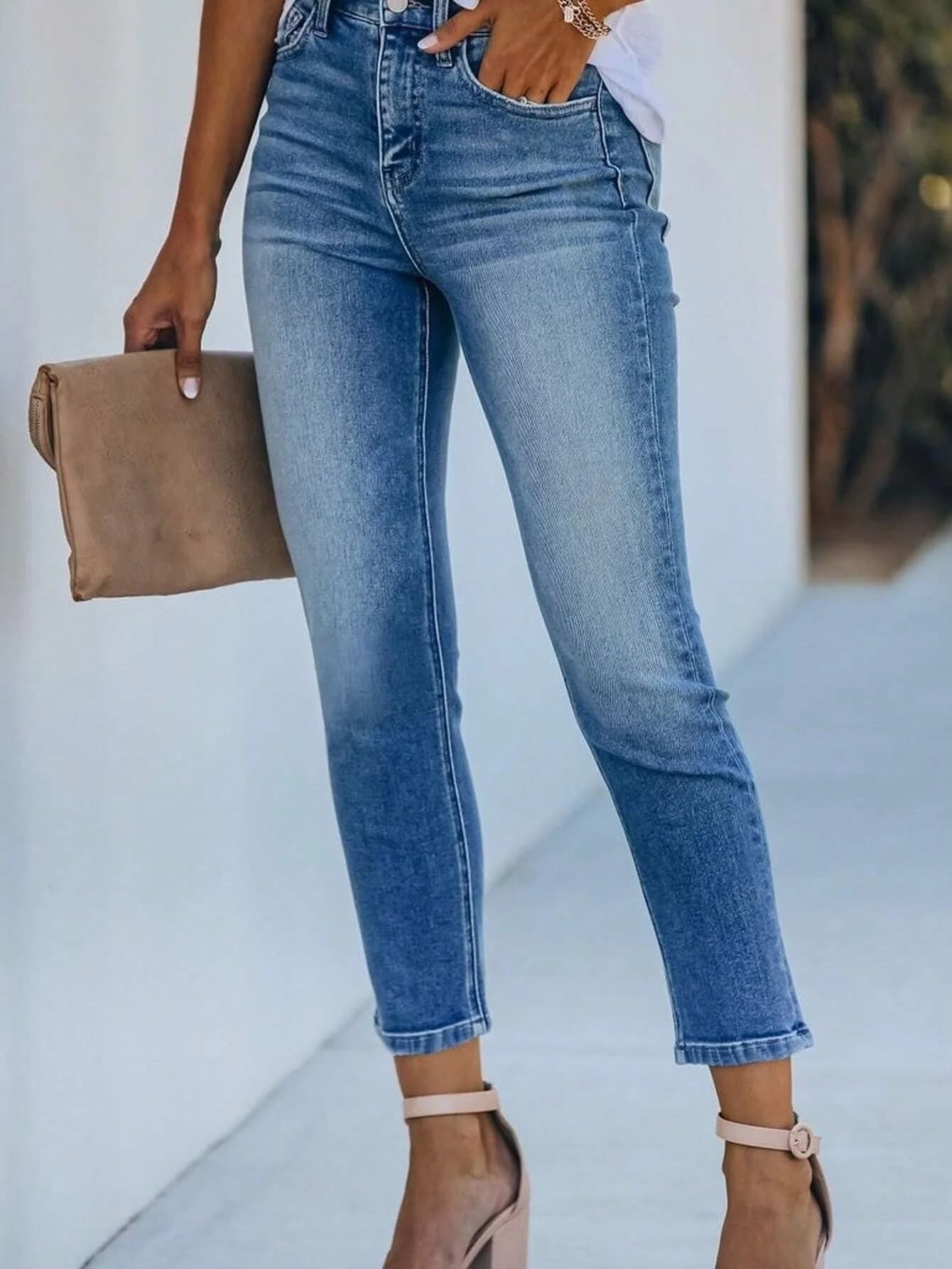 . Jeans Drip da uomo, pantaloni in denim alla moda stile street, senza accessori o cinture incluse