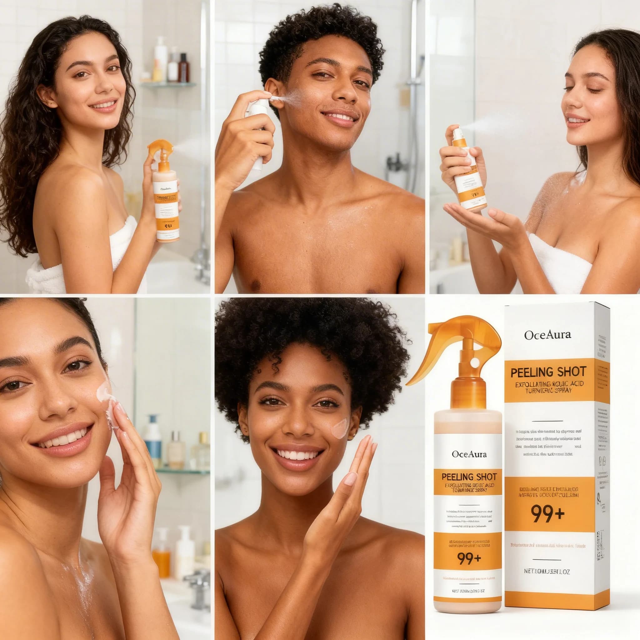 1/2/3 pcs Delicate Exfoliating Spray for Body with Keratin, Cogic Acid and Curcuma - Hydrating Solution and Skin Care Nutrient - For All Skin Types