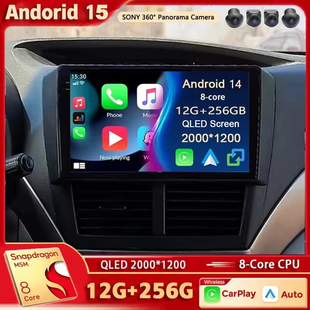 Android 15 Per Subaru Forester 3 SH 2007-2013 Impreza GH 2007-2011 Stereo Autoradio Lettore Video Multimediale GPS AI Voce CarPlay