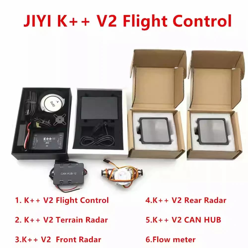 Controllo di volo multi-asse Jiyi K++V2 per protezione delle colture agricole, volo autonomo con punti AB e simulazione di evitamento ostacoli a terra