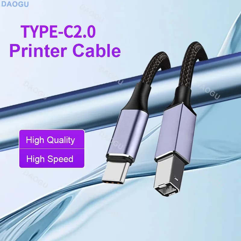 Cavo USB C a USB B 2.0 Tipo C per Stampante 50cm 1m 2m 3m per HP Canon Epson PC Laptop a Fax Stampante Scanner Cavo Tipo C