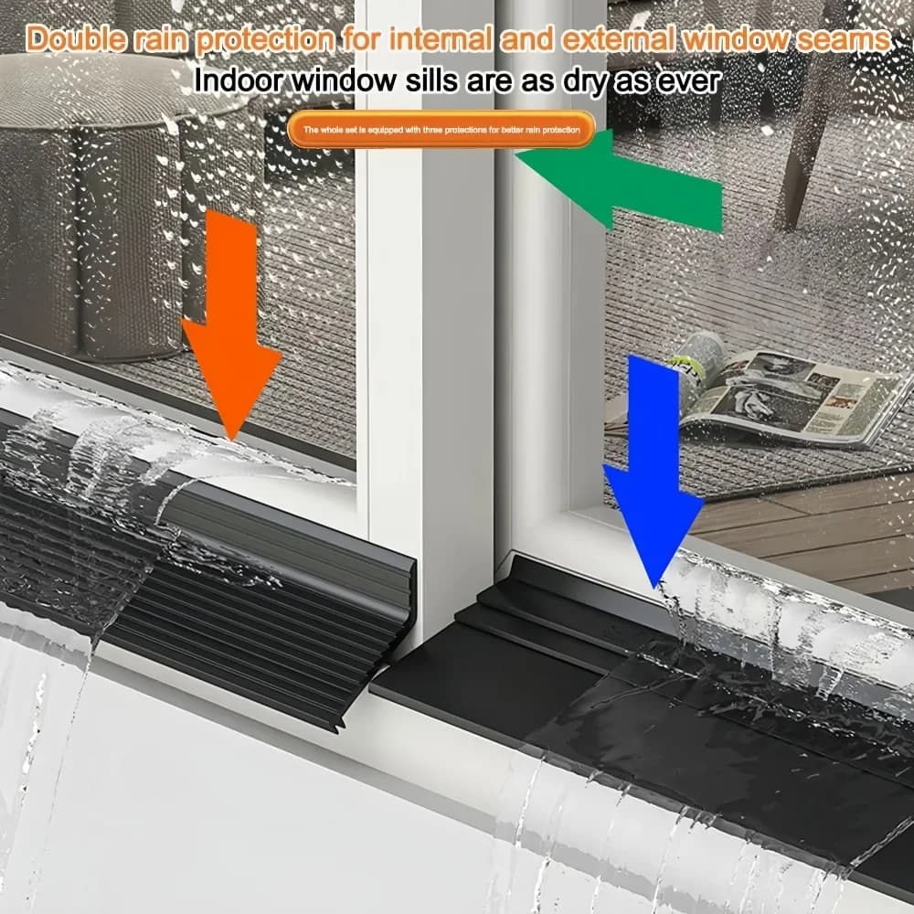 1pc 1/2m Transparent Waterproof Seal Strip Self Adhesive Window Water Blocking Bar Door Draft Stopper Balcony Water Deflector