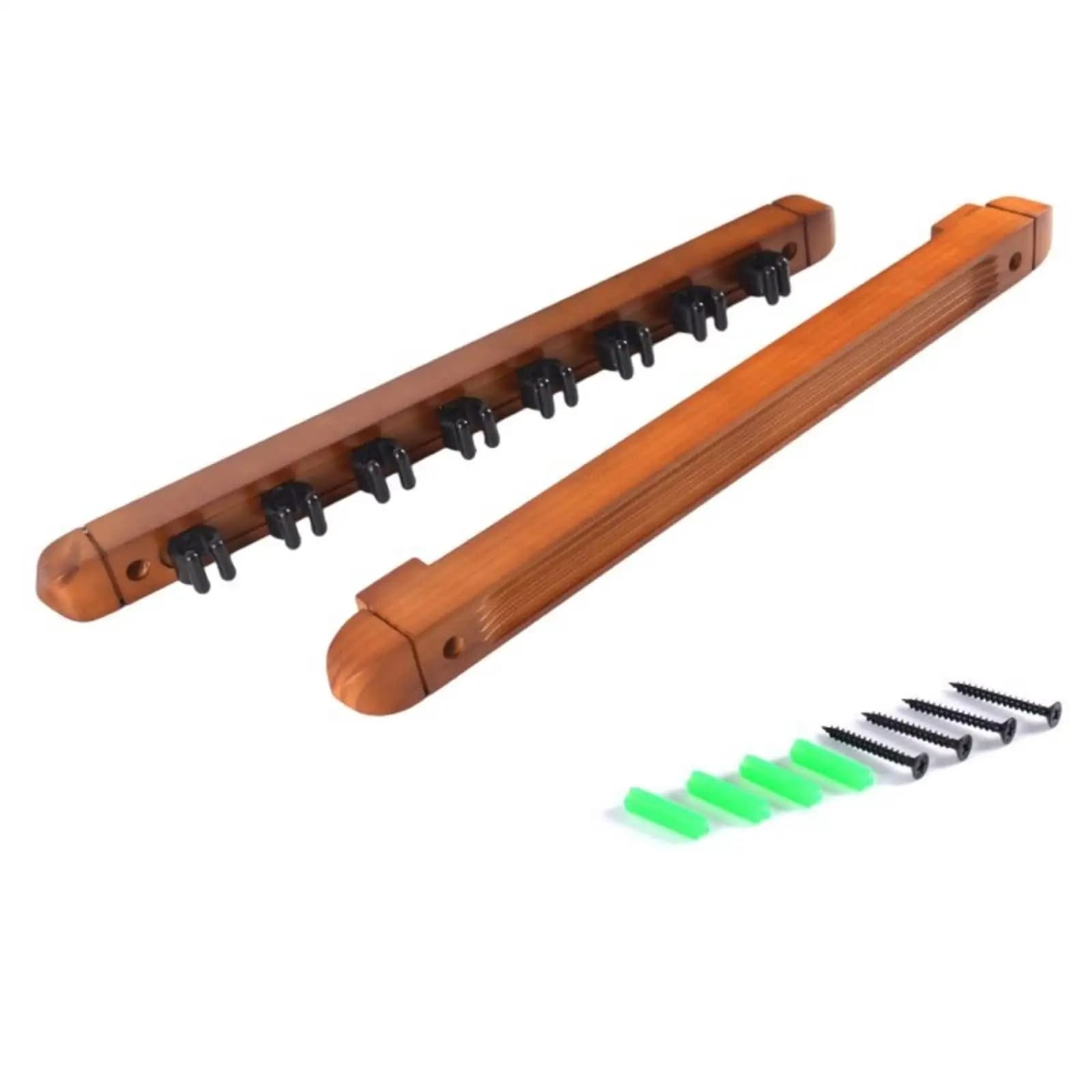 Pool Cue Rack Solid Pine Wood Wall Mount Billiards Stick Storage Organizer Stand