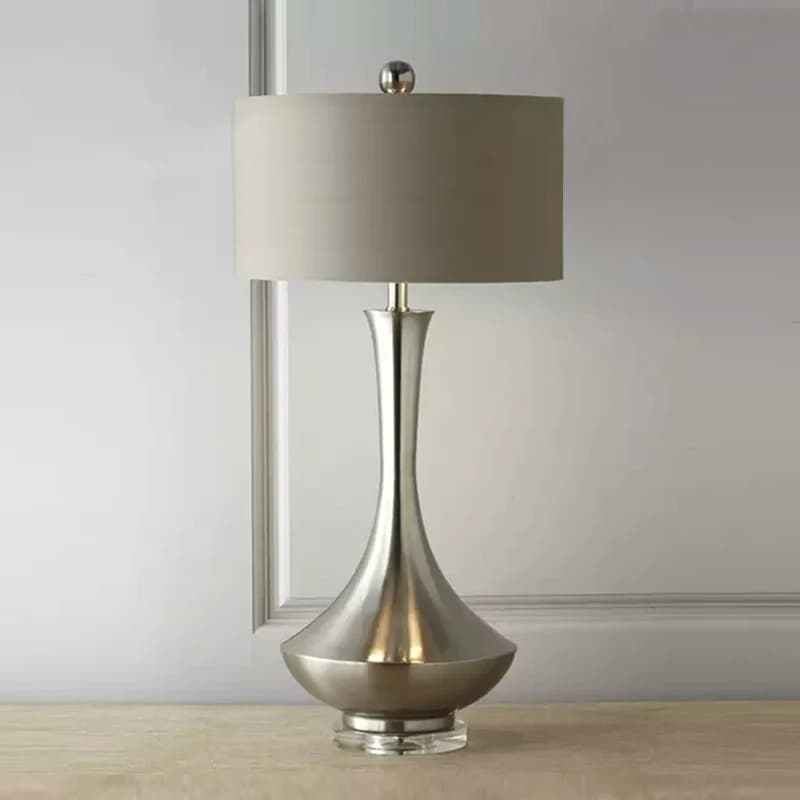 Lampade da scrivania per camera da letto in stile americano Lampade da comodino moderne semplici in metallo grigio Soggiorno Portico Apparecchio domestico personalizzato