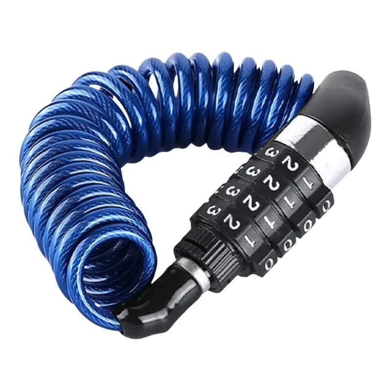 Motorcycle Helmet Lock Cable 4 Digit Password Anti Theft Secure Combination Black Strong Wire for Scooter Bicycle Safety