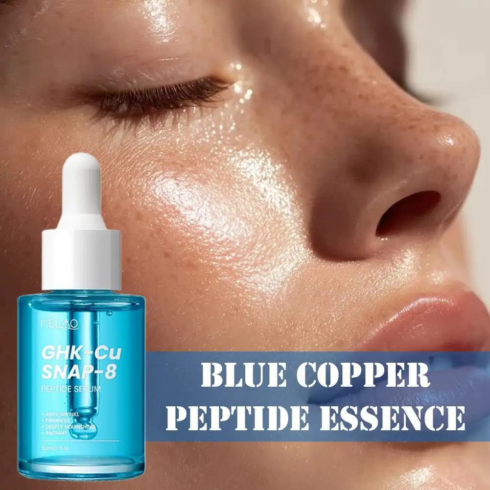 Siero Viso GHK-Cu con Peptidi di Rame e SNAP-8 per Linee Sottili, Rughe, Rassodamento, Idratazione Profonda e Collagene per Tutti i Tipi di Pelle
