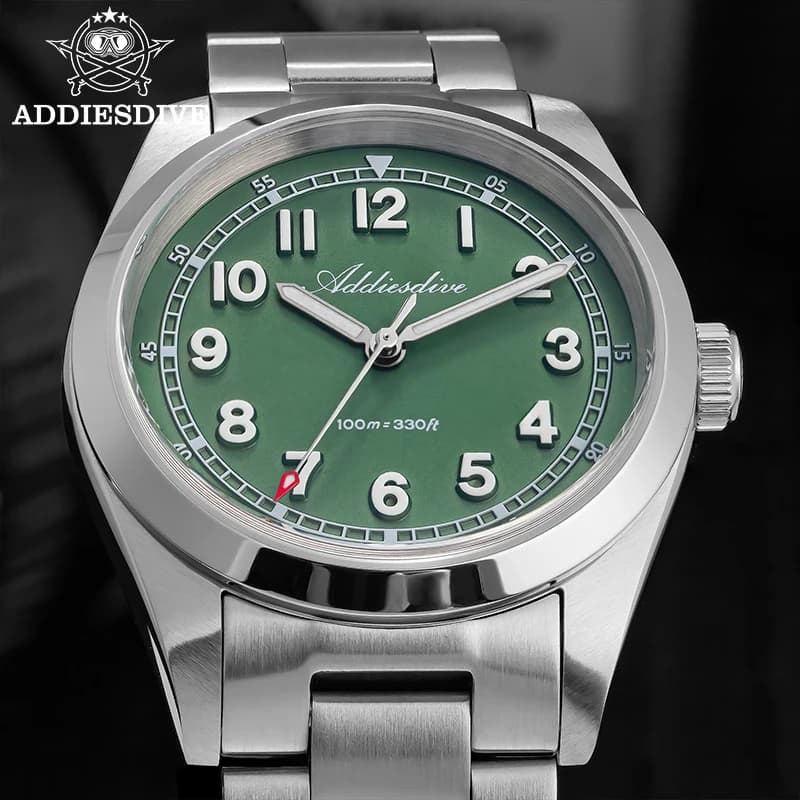ADDIESDIVE New Quartz Women Watches Sapphire Glass 2035 Movement 316L Stainless Steel 100m Waterproof BGW9 Super Luminous Watch