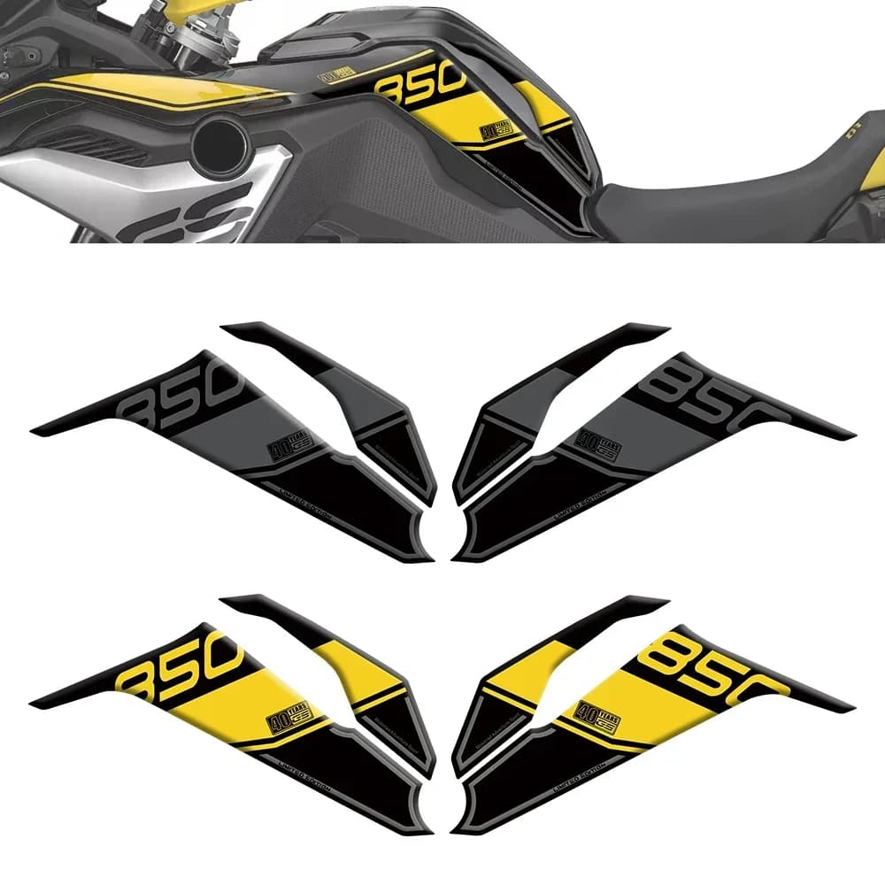 Moto Serbatoio Ginocchio Sezione Vernice Gel Protezione Decal Adesivi Per BMW F850GS F 850 GS 40 Anni GS Triple Nero 2018-2024