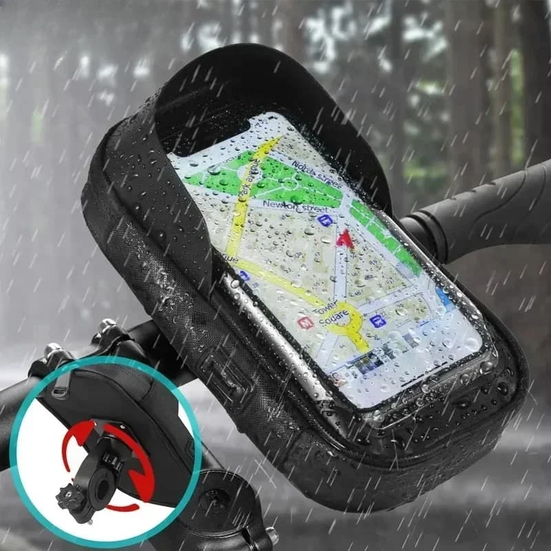 Waterproof 360 ° Phone stand with front frame for bicycle and motorcycle with rotation Bracket for universal navigation smartphone easy for all phones
