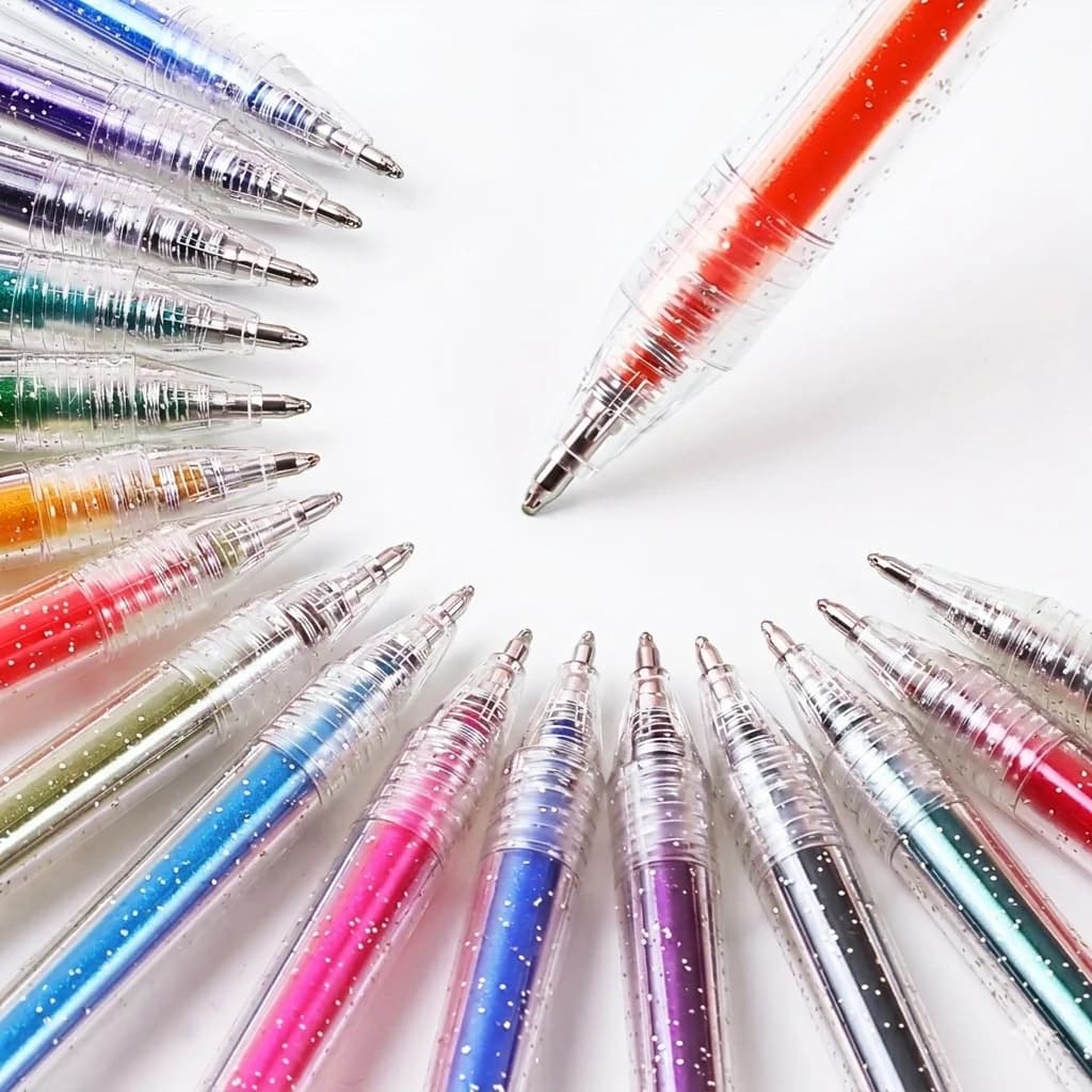 Glitter Gel Pens 60 Colors Sparkle Glitter Pens Set with Case, 1.0mm Smooth Ink for DIY Craft, Scrapbooking, Journal