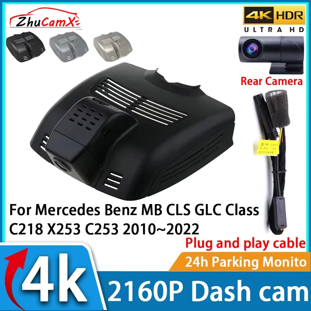 ZhuCamX videoregistratore per auto visione notturna UHD 4K 2160P DVR Dash Cam per Mercedes Benz MB CLS classe GLC C218 X253 C253 2010 ~ 2022