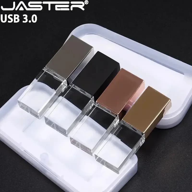 JASTER USB 3.0 Fashion Crystal Flash Pen Drive cle USB 16GB 32GB 64GB Memory stick Logo personalizzato gratuito 8GB 4GB Regalo di nozze U disco