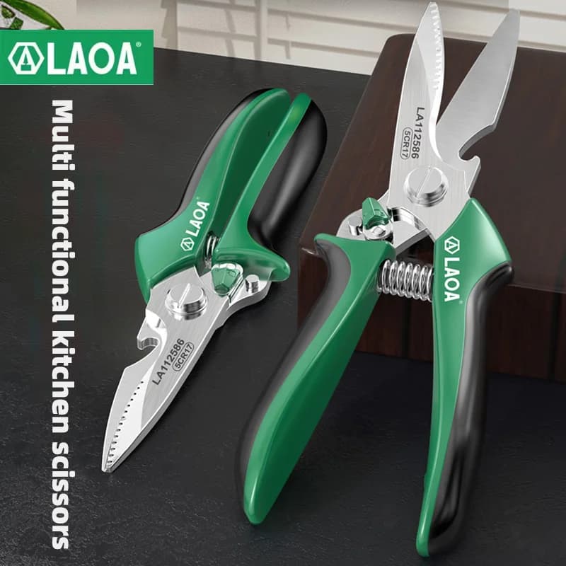 LAOA kitchen scissors Stainless steel multifunctional scissors to cut multifunctional scissors for garden pruning in bone leather