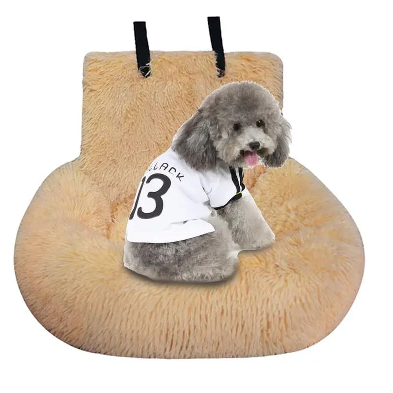 Letto da viaggio per cani e gatti in cotone Morbido cuscino per sedile rialzato per cani staccabile Cuccia per cani per auto lavabile con guinzaglio e cinturino