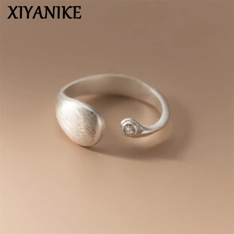 XIYANIKE francese romantico spazzolato rotondo strass polsino anelli per le donne ragazza moda nuovi gioielli regalo festa anillos mujer