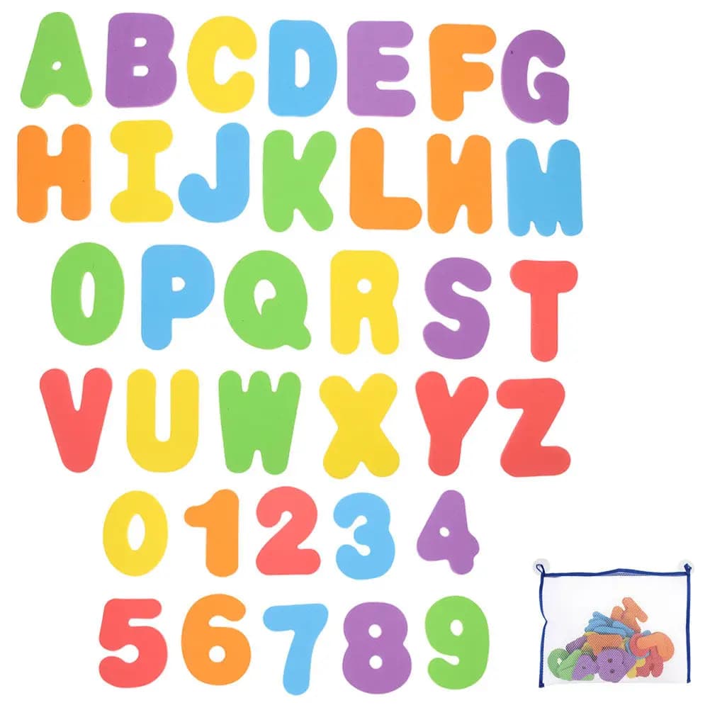 1 set di adesivi per il bagno con alfabeto, lettere inglesi, numeri educativi per l'apprendimento precoce, giocattoli da bagno per bambini, numeri cognitivi colorati per neonati