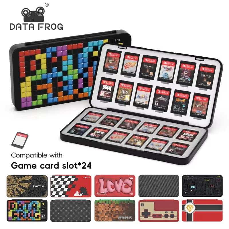 DATA FROG Custodia protettiva per carte da gioco 24 in 1 Custodia rigida per carte da gioco per accessori Switch/Lite/Oled