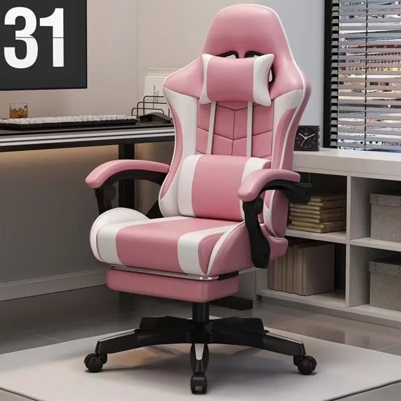 Sedia da Ufficio Ergonomica, Poltrona da Gaming per Computer, Seduta Ampia con Supporto Lombare e Poggiatesta, Altezza Regolabile, per Casa e Ufficio