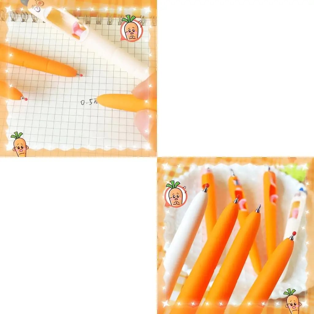 4 pezzi creativi penna gel carota penna per scrivere penna per firma forniture per ufficio scolastico